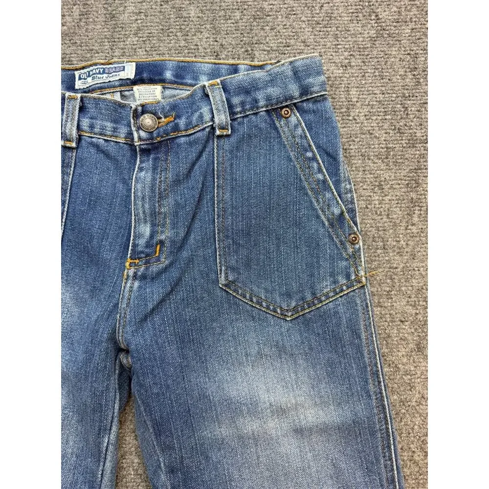 Y2K Old Navy Brand Girls Size 16 Flare Patch Pocket Blue Jeans